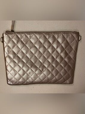 Quilted Metallic Rose Gold clutch